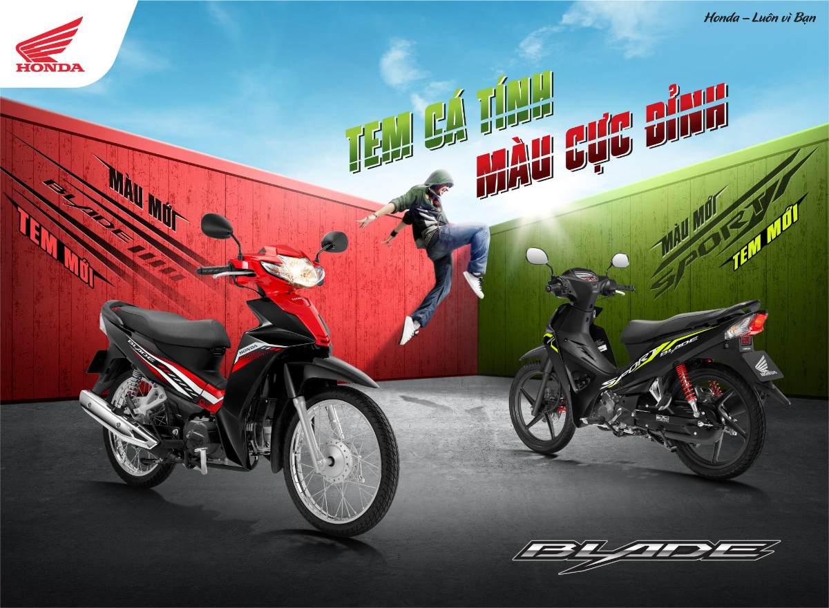 Honda Blade 2023 sở hữu phong cách thể thao ấn tượng.