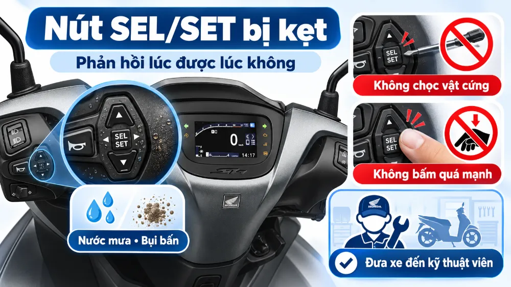 Nút SEL/SET bị kẹt hoặc phản hồi lúc được lúc không