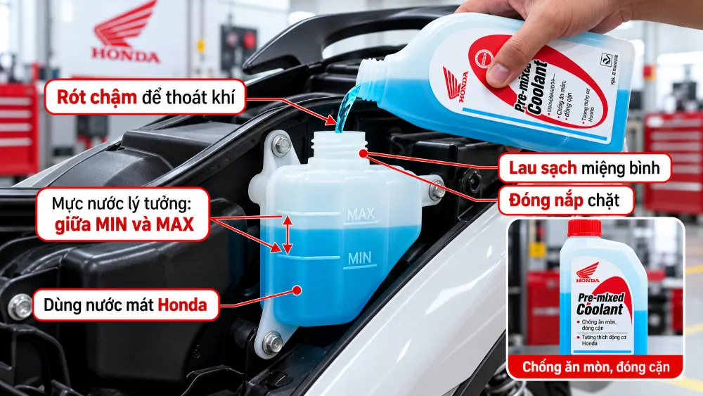 Nên dùng loại nước làm mát nào cho SH Mode