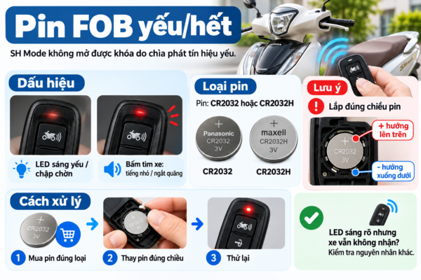 Pin FOB yếu/hết